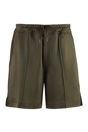 綠色男士調節腰圍秋褲-Bermuda，搭配兩側口袋