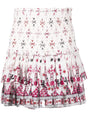 ISABEL MARANT ETOILE Ruffled Cotton Skirt with Geometric Print and Metallic Threading