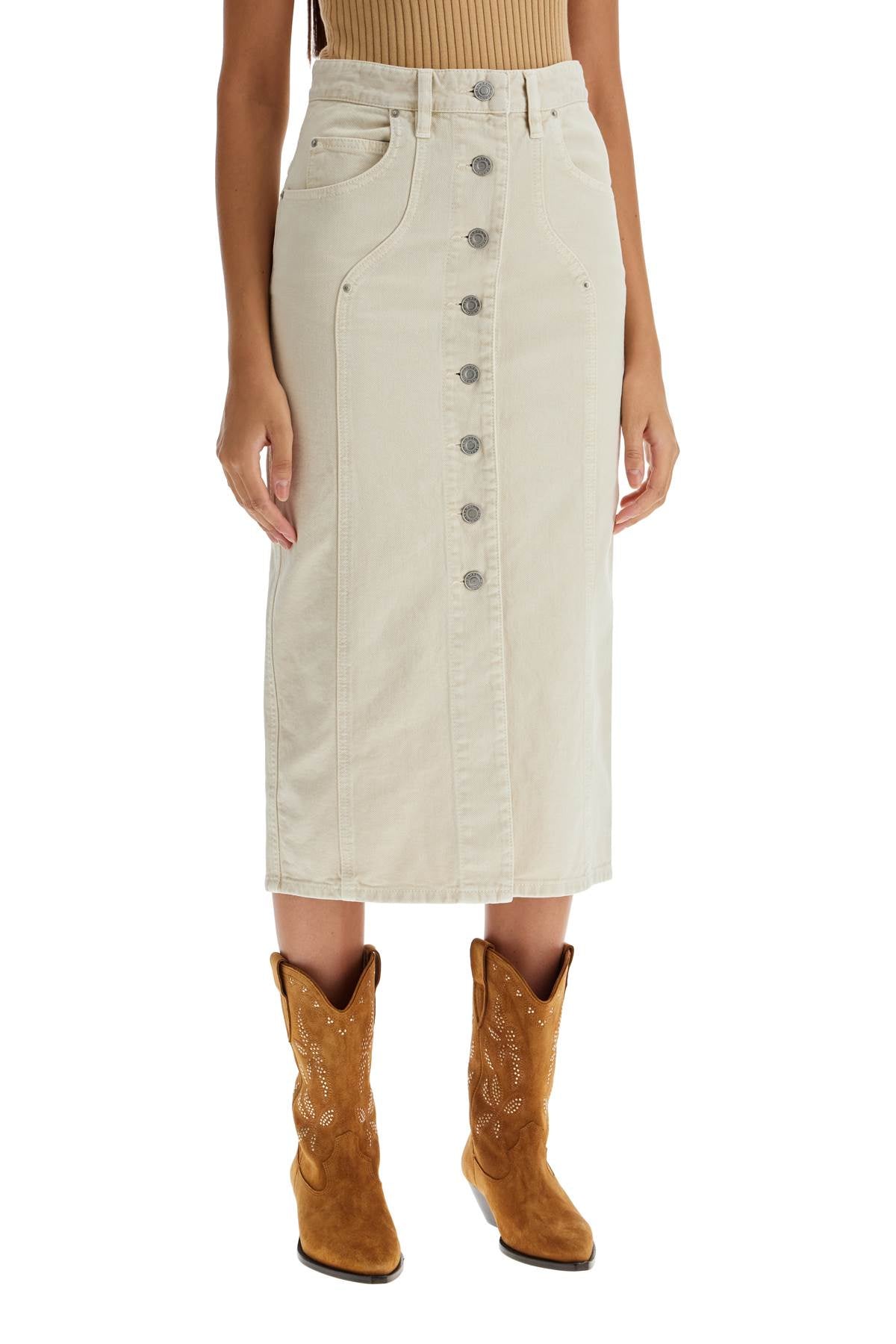 ISABEL MARANT ETOILE Beige Button-Front Mini Skirt