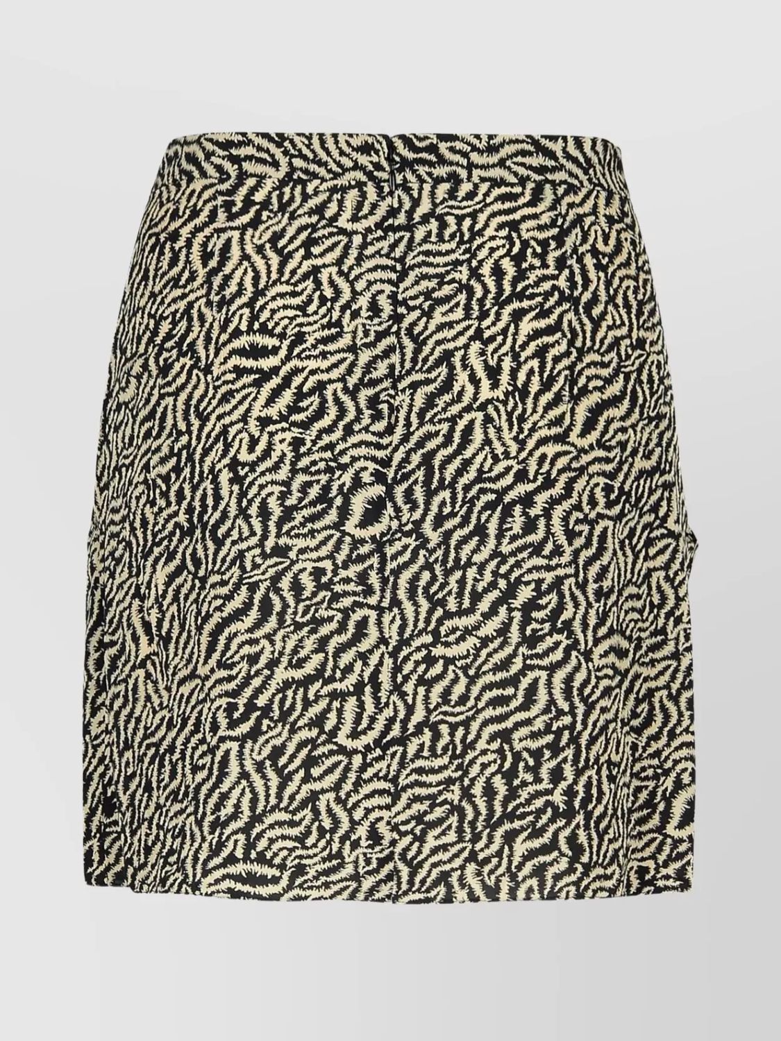 ISABEL MARANT Ecru & Black Viscose Mini Skirt