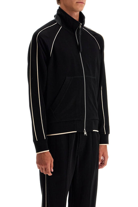 TOM FORD Elegant Viscose Zip-Up V-Neck Sweatshirt