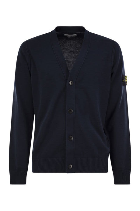 STONE ISLAND Cotton Knit Cardigan with Badge