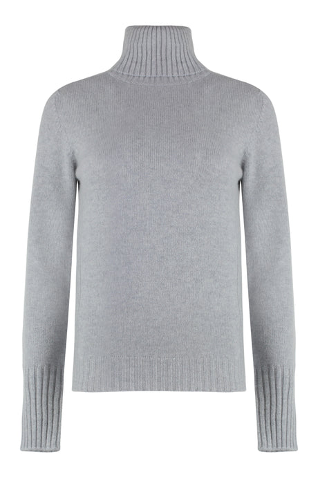 THE (ALPHABET) Ribbed Knit Cashmere Turtleneck Pullover