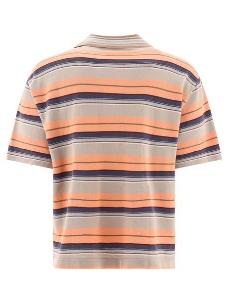 KAPITAL Multi-Border Textured Cotton Polo Shirt