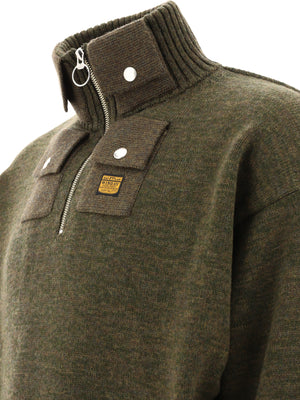 KAPITAL Half-Zip Cozy Blend Sweater