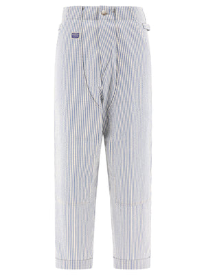 KAPITAL Men's Soccer Stripe Cotton Trousers