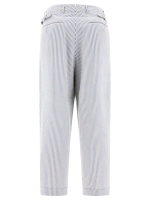 KAPITAL Men's Soccer Stripe Cotton Trousers