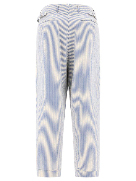KAPITAL Men's Soccer Stripe Cotton Trousers