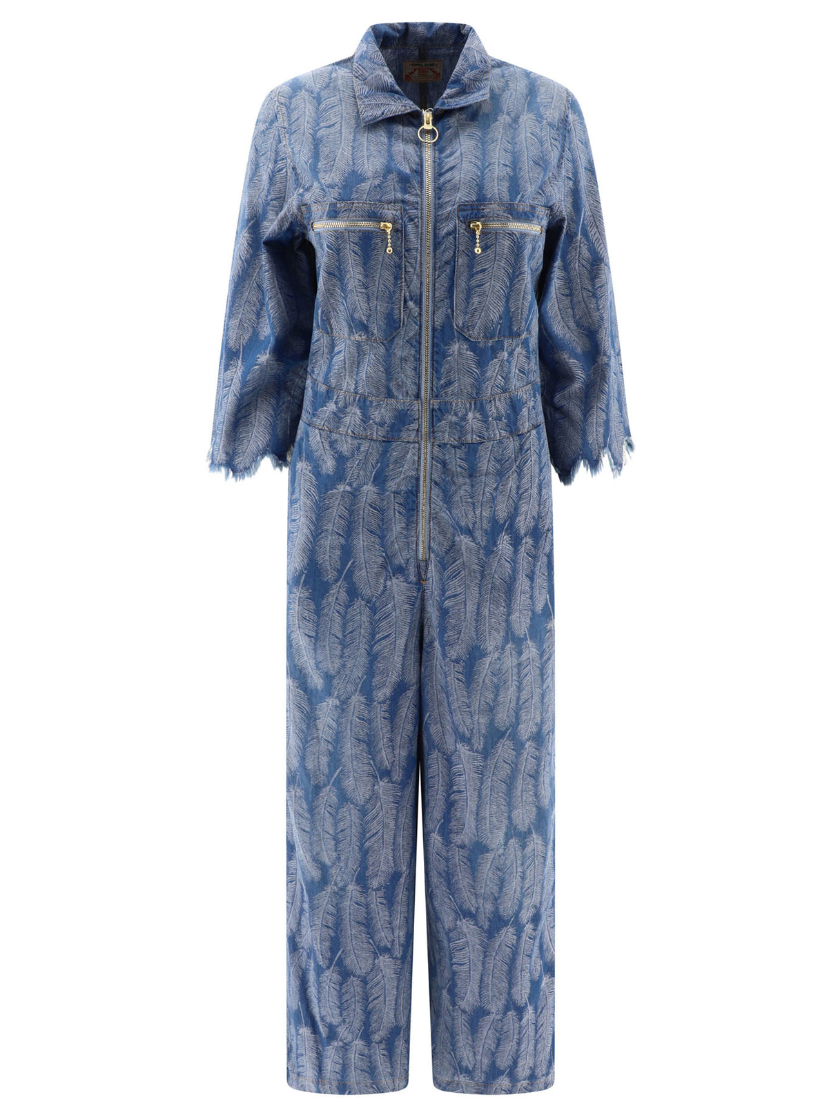 KAPITAL Magpie Light Blue Cotton Jumpsuit