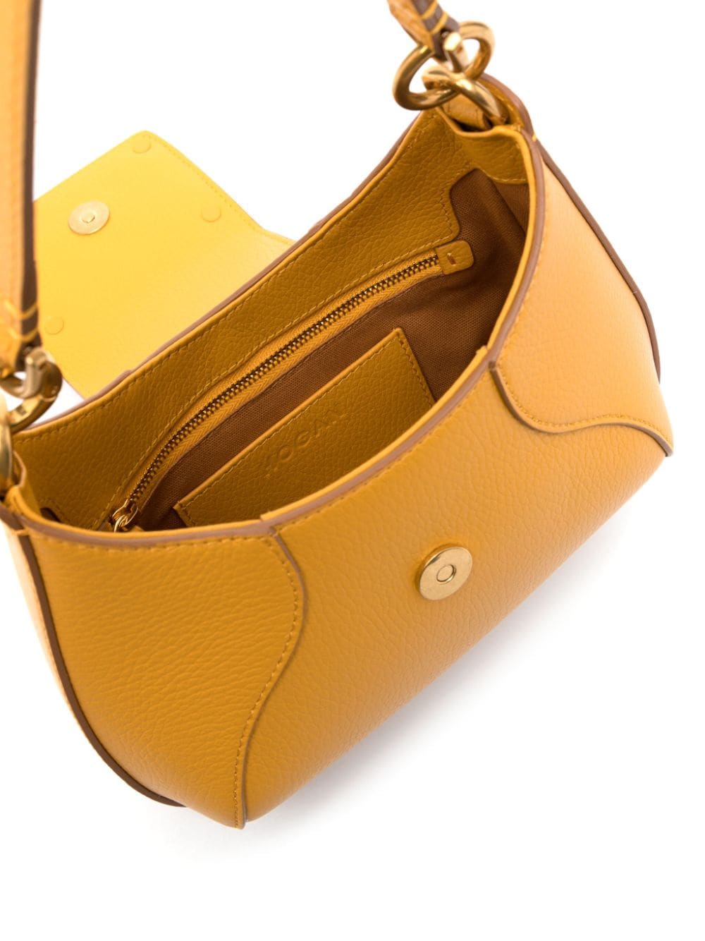 منتج: حقيبة جلدية فاخرة باللون الأصفر العنبري للنساء - مجموعة SS24