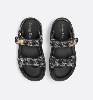 DIOR Classic Black Tweed Sandals for Women - SS24 Collection