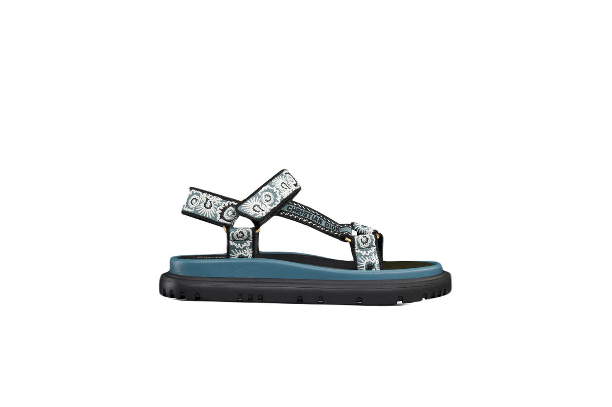 Blue Leather Butterfly Sandals for Women