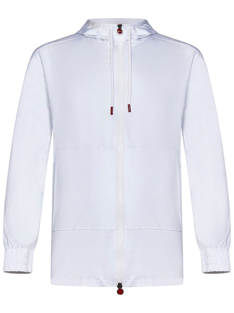 KITON Men's Zip-Up Sweatshirt with Drawstring Hood