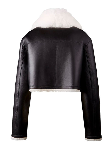 HOGAN Reversible Leather and Shearling Jacket for Women - FW24