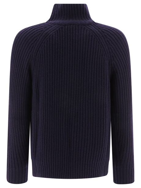 TOM FORD Ribbed Zippered Sweater in Luxe Wool-Cashborne Blend