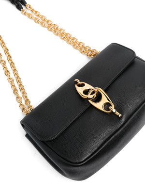 Timeless Black Leather Shoulder Handbag