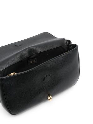 Timeless Black Leather Shoulder Handbag