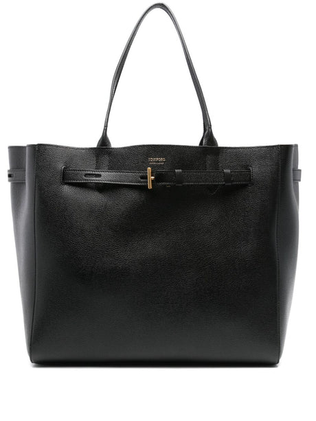 TOM FORD Large Pebbled Leather Shopping Handbag