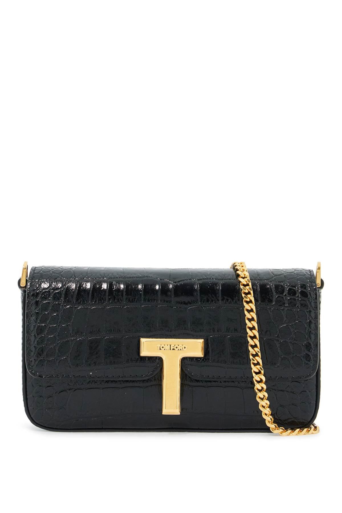 TOM FORD Mini Crocodile Print Leather Handbag