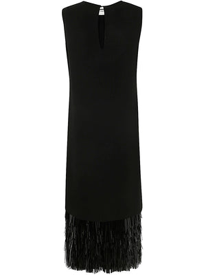 LIVIANA CONTI Elegant Feather-Embellished Dress for Women