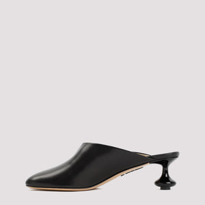 LOEWE Elegant Mini Flat Sandals in Black - 100% Brushed Goat Leather