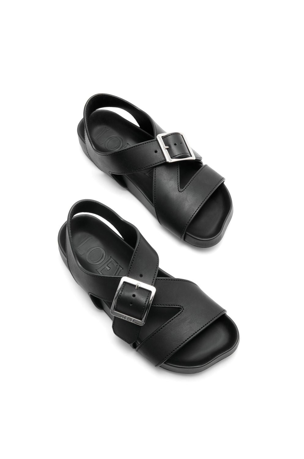 LOEWE Elegant Black Buckle Sandals for Women - SS24 Collection