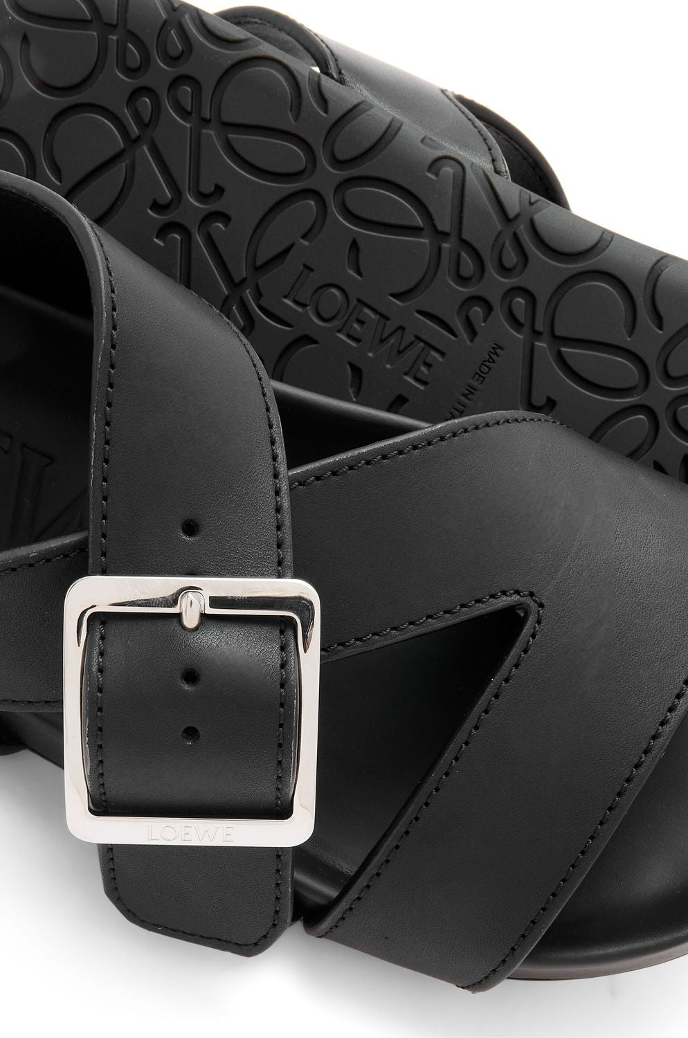 LOEWE Elegant Black Buckle Sandals for Women - SS24 Collection