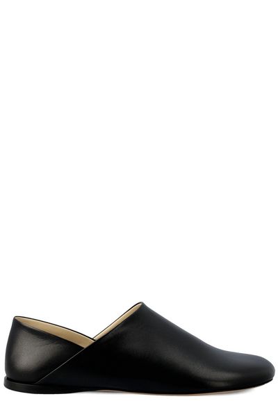 LOEWE Mini Luxe Black Goat Leather Slippers