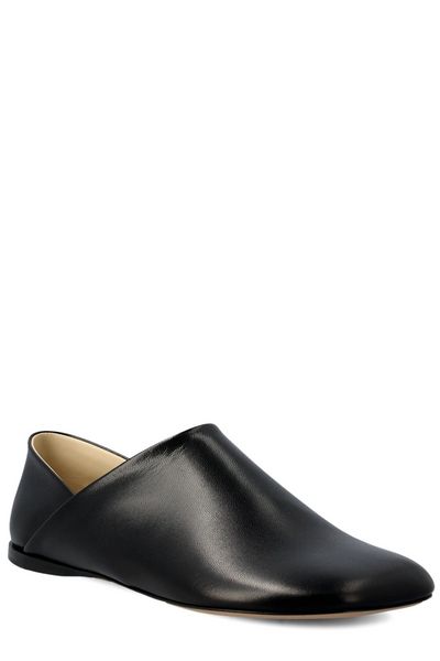 LOEWE Mini Luxe Black Goat Leather Slippers