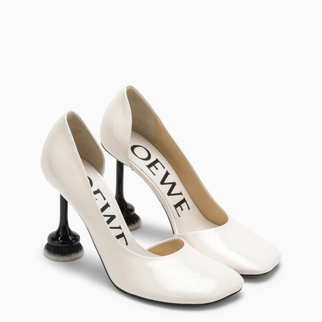 LOEWE Petite White D'orsay Pumps for Women - SS24 Collection