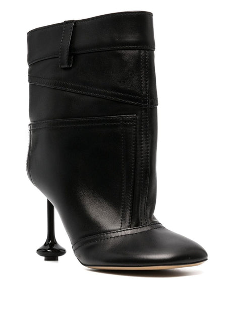 LOEWE Sculpted Heel Ankle Boots with Square Toe - 90mm