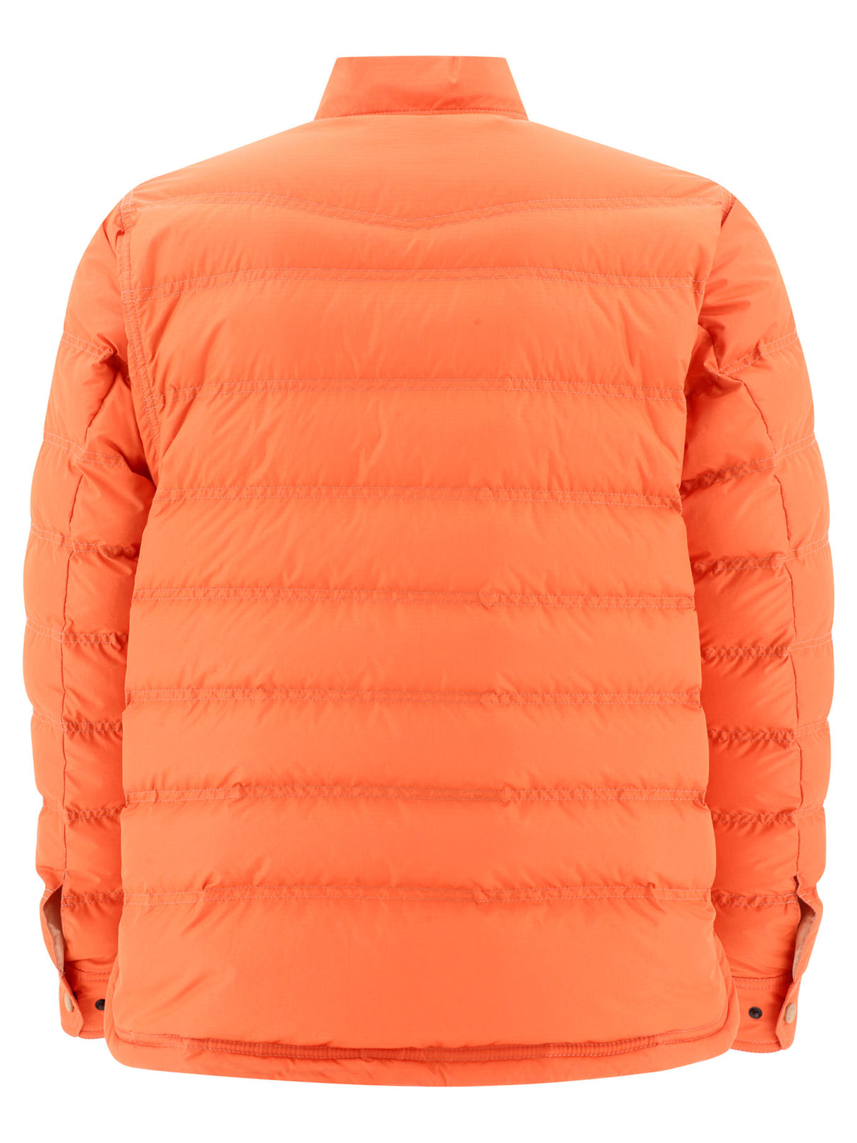 MONCLER GRENOBLE Men's Orange Down Jacket: Regular Fit with Logo Patch