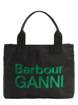 BARBOUR X GANNI Waxed Cotton Tote Handbag