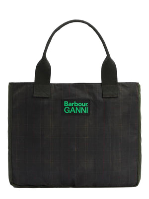 BARBOUR X GANNI Waxed Cotton Tote Handbag