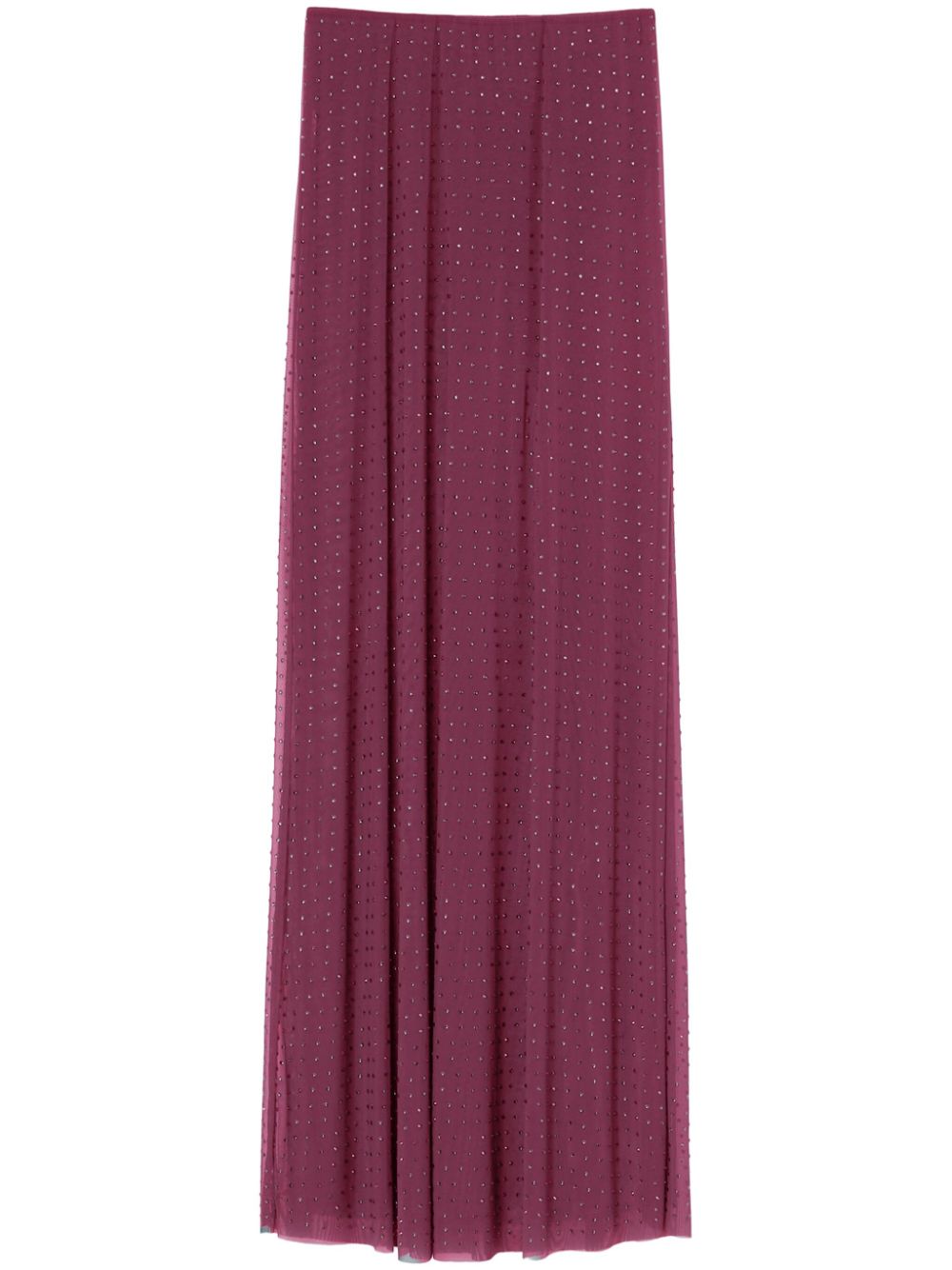 PINKO Long-Length Rhinestone Pleated Tulle Skirt