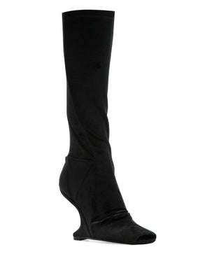 RICKOWENSLILIES 23FW Black Women's Boots for the Fashion-Forward