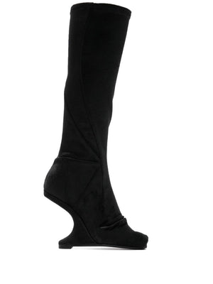 RICKOWENSLILIES 23FW Black Women's Boots for the Fashion-Forward