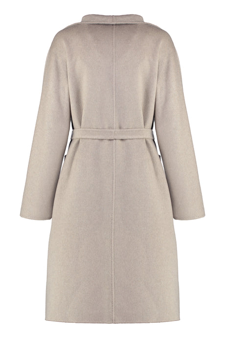 MAX MARA Elegant Sand Cashmere Jacket with Waist Belt