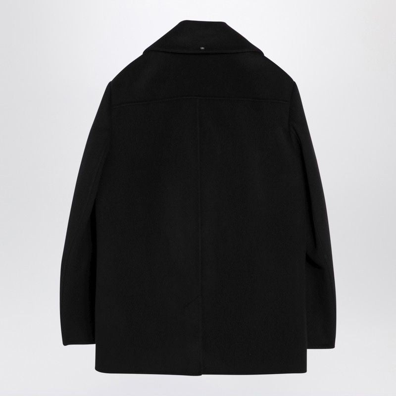 MAX MARA SPORTMAX Chic Black Wool Short Peacoat