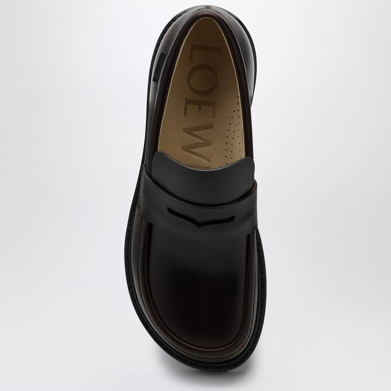 LOEWE Elegant Brown Leather Moccasins