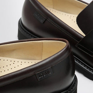 LOEWE Elegant Brown Leather Moccasins