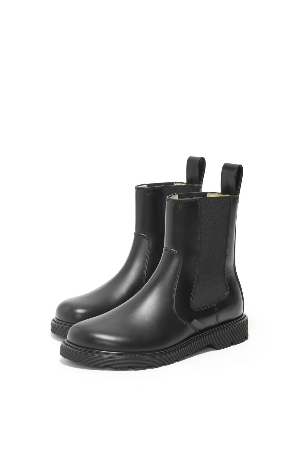 LOEWE Elegant Black Calfskin Chelsea Boots for Women