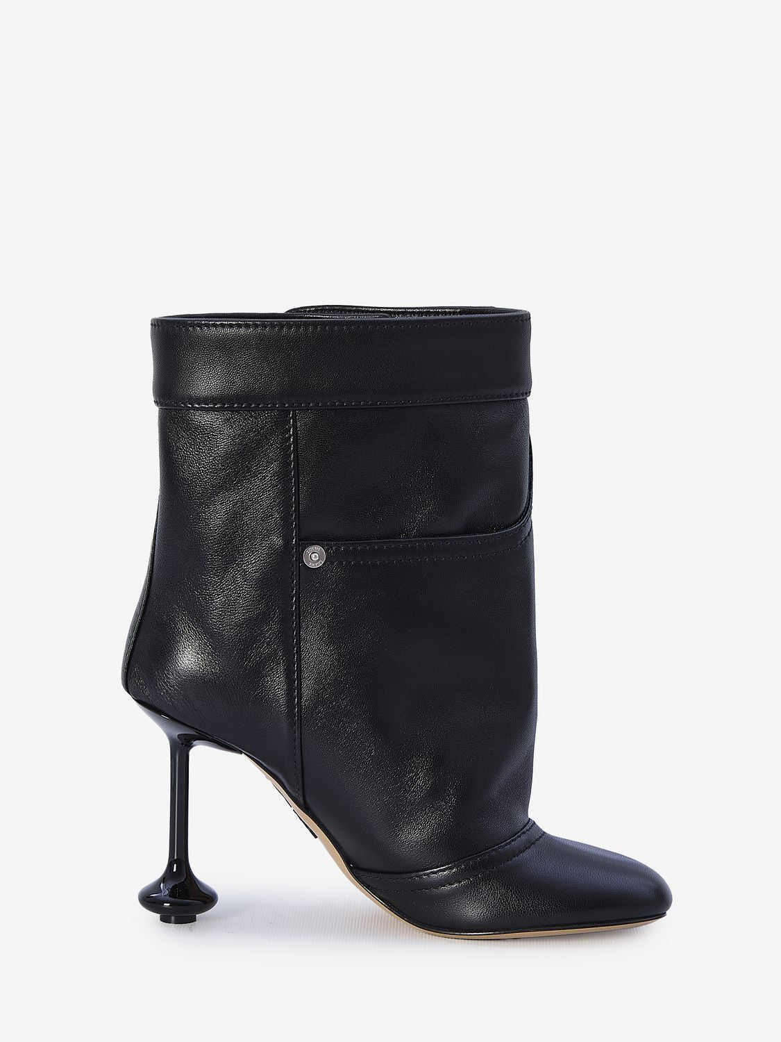 LOEWE Glossy Lambskin Mini Heel Ankle Boots