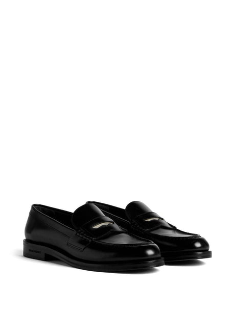 DSQUARED2 Sleek Black Leather Loafers