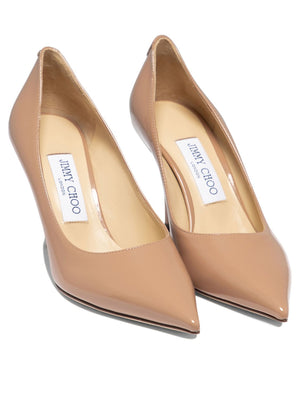 JIMMY CHOO Tan Patent Leather Pumps for Women