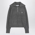 MAISON KITSUNÉ Women’s Grey Half-Zip Jumper with Fox Logo