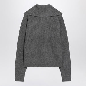 MAISON KITSUNÉ Women’s Grey Half-Zip Jumper with Fox Logo