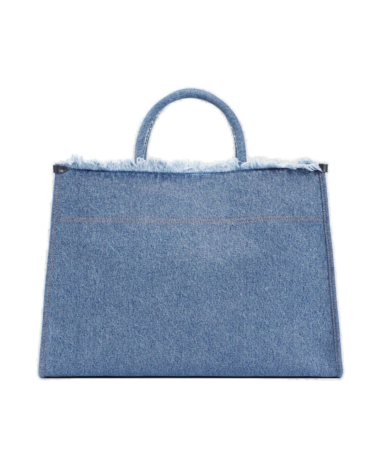 กระเป๋าถือผ้าร denim สีน้ำเงิน สำหรับผู้หญิง - คอลเลกชัน SS24