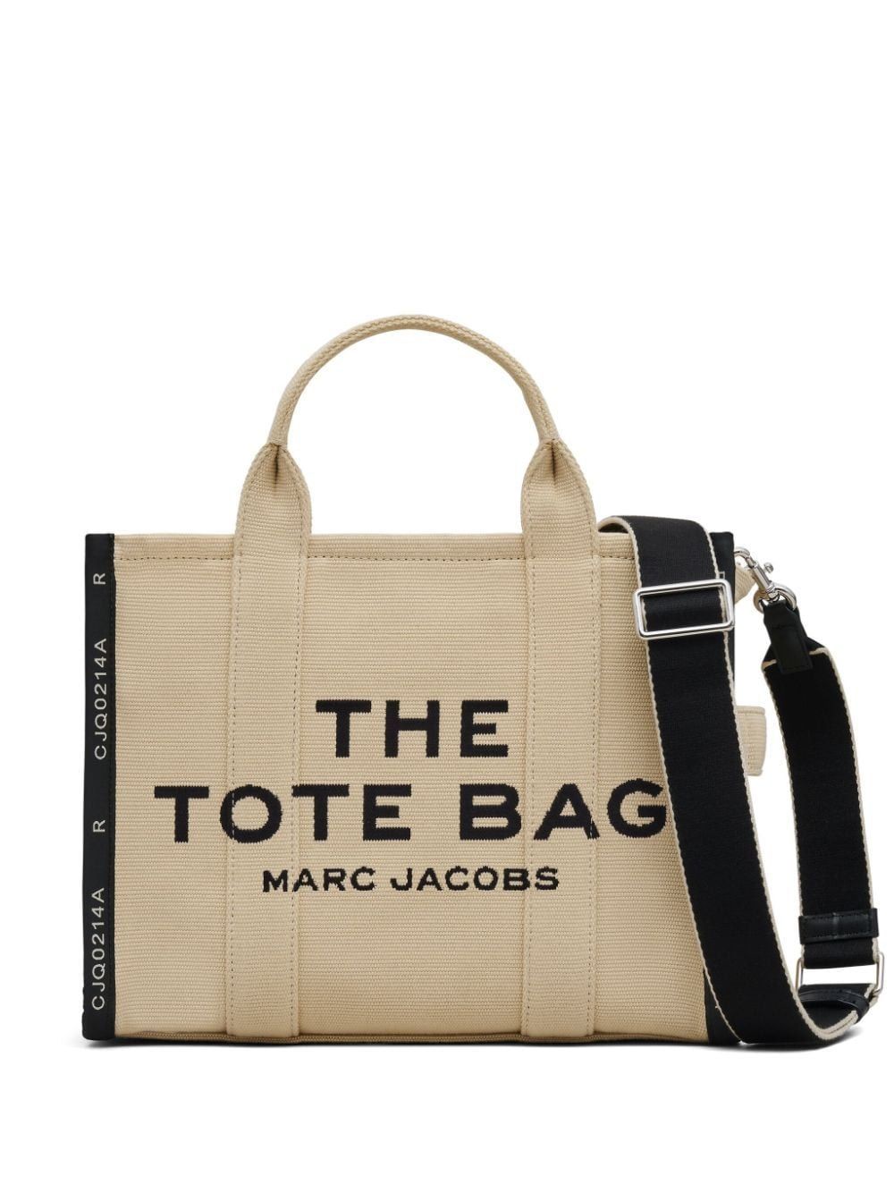 MARC JACOBS The Medium Embroidered Logo Beige Tote Handbag for Women