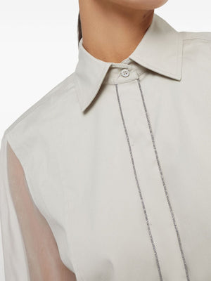 BRUNELLO CUCINELLI Elegant Cotton-Silk Blend Layered Shirt